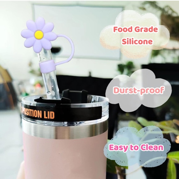 5PCS Straw Cover Caps, Flower Straw Covers for Stanley Cup - Picture 2 of 2